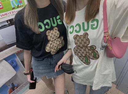 Camiseta Gucci con estampado de osito de peluche - Negra