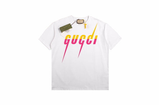 Gucci T-shirt With Retro Logo - White Unisex Streetwear Limited Edition - <p dir='ltr'><span>White t-shirt featuring a bold Gucci logo in a retro font with pink
