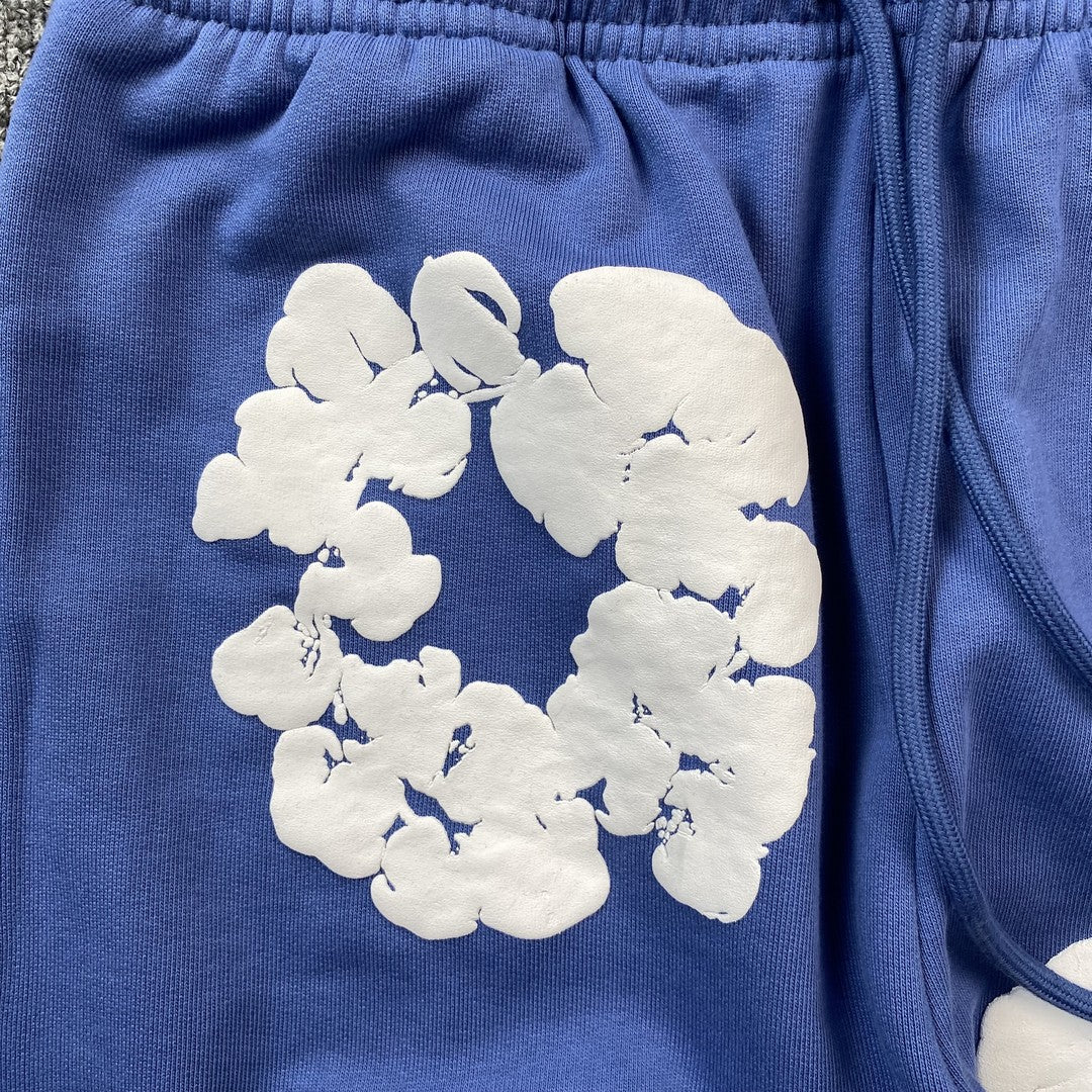 DENIM Tears Cotton Wreath Sweatpants - Blue Unisex Streetwear Limited Edition