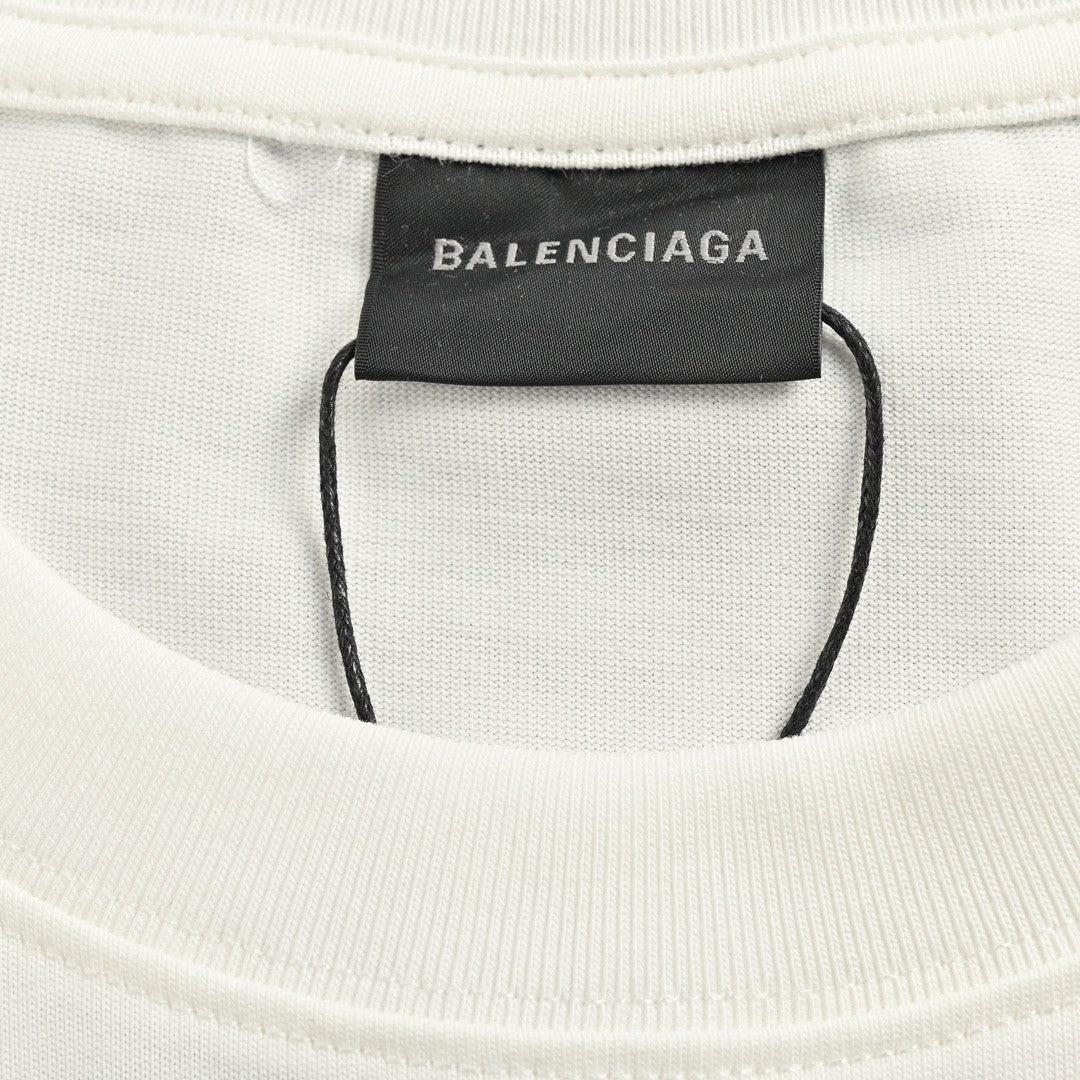 T-shirt blanc Balenciaga avec graphisme Paris.