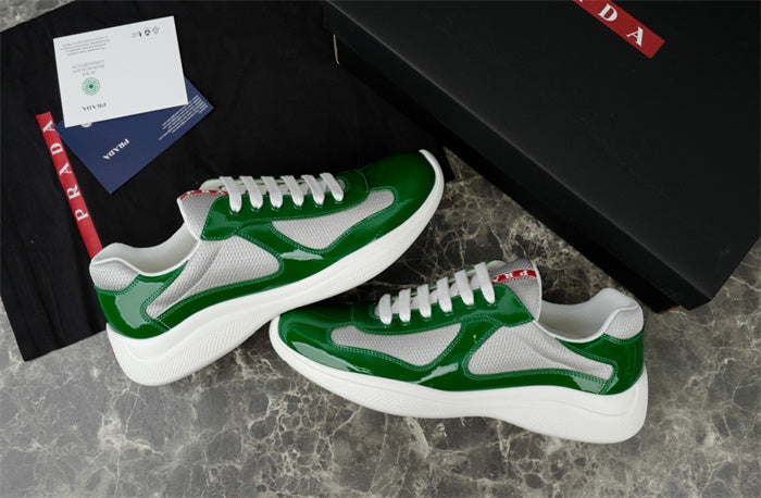 PRADA America's Cup Silver Sneakers - Green Unisex Streetwear Limited Edition