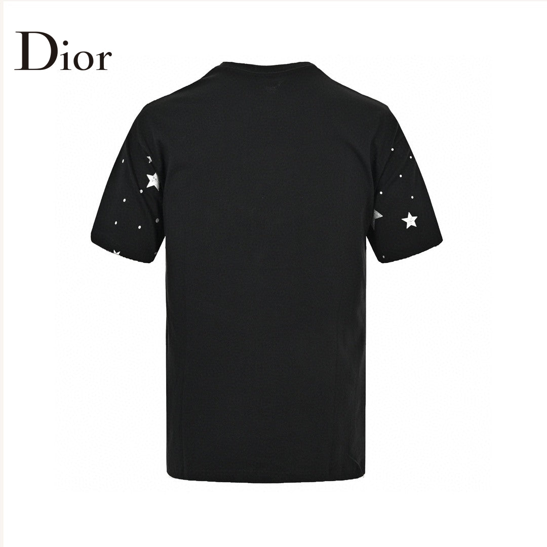 Dior Star Graphic T-shirt - Black Unisex Streetwear Limited Edition - <span>This Dior t-shirt features a striking design with the Dior logo and star elements scattered