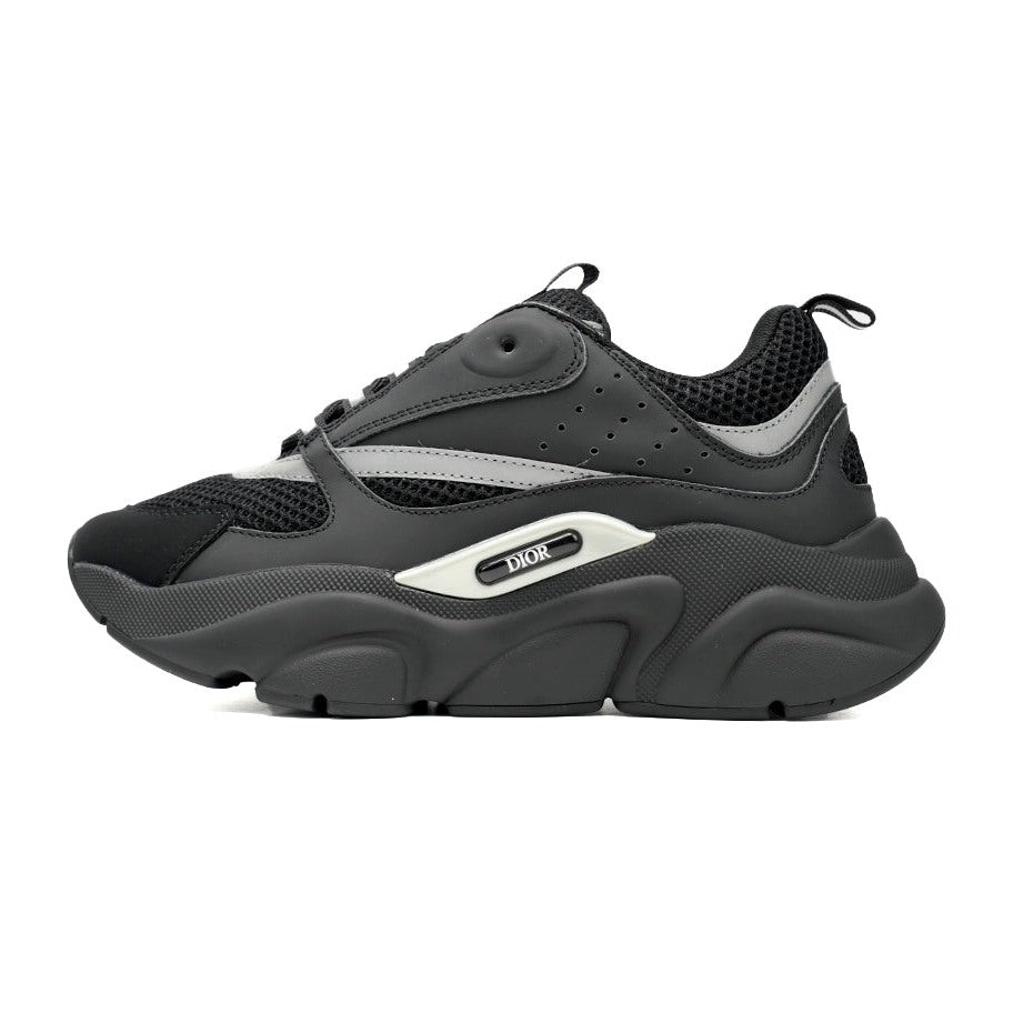 DIOR B22 Silver Sneakers - Black Unisex Streetwear Limited Edition