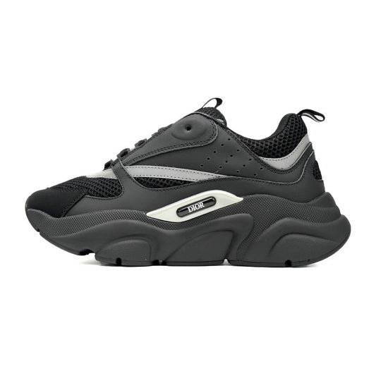 DIOR B22 Silver Sneakers - Black Unisex Streetwear Limited Edition