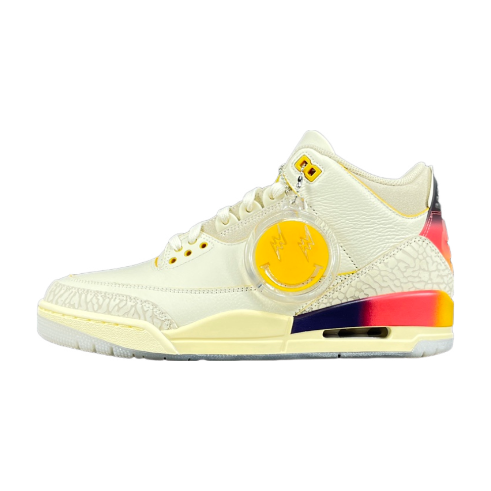 JORDAN 3 Retro Sp - J Balvin Medellin Sunset - Red Unisex Streetwear Limited Edition - Experience the vibrant energy of Medellin with the JORDAN 3 RETRO SP x J BALVIN