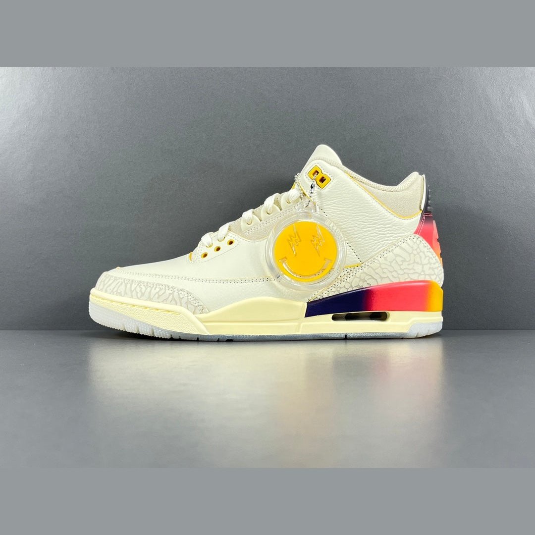 JORDAN 3 Retro Sp - J Balvin Medellin Sunset - Red Unisex Streetwear Limited Edition - Experience the vibrant energy of Medellin with the JORDAN 3 RETRO SP x J BALVIN