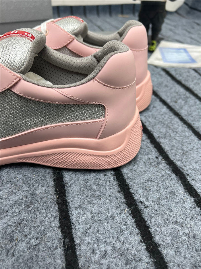 PRADA America's Cup Soft Rubber Silver Sneakers - Pink Unisex Streetwear Limited Edition