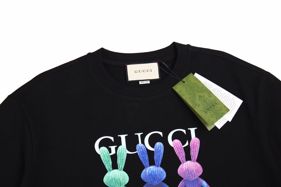Camiseta Gucci Bunny Trio (Negra)