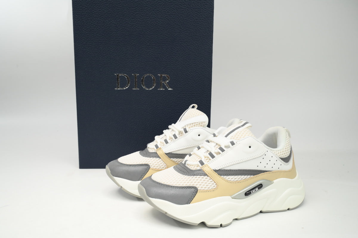 DIOR B22 Cream Beige Sneakers - White Unisex Streetwear Limited Edition