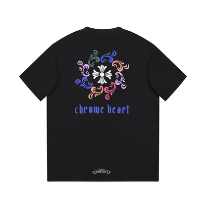 CHROME Hearts Logo Collar T-shirt - Black Unisex Streetwear Limited Edition