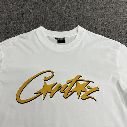 CORTEIZ Allstarz Tee Gold T-Shirt - White Unisex Streetwear Limited Edition - The CORTEIZ ALLSTARZ TEE WHITE GOLD - REPLICA is the perfect blend of minimalist elegance