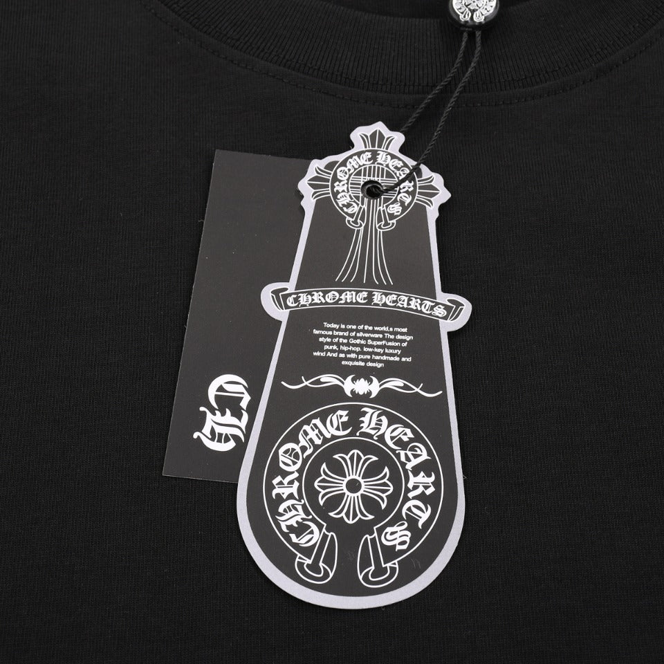 CHROME Hearts Multicolor Horse Shoe Logo T-shirt - Black Unisex Streetwear Limited Edition