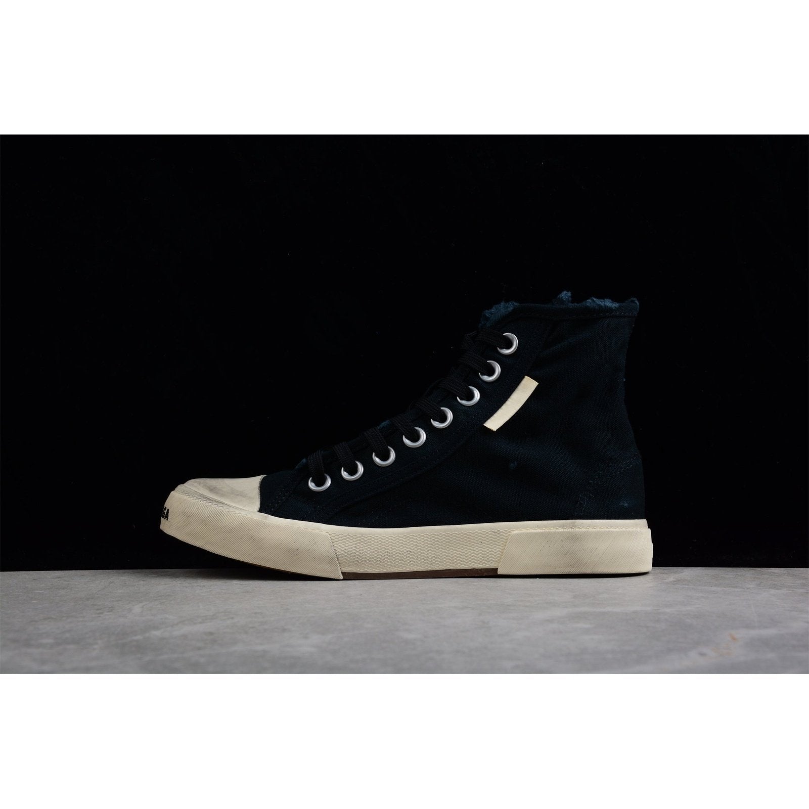 BALENCIAGA Paris High Vulc Destr - Sneakers - Black Unisex Streetwear Limited Edition - Introducing the BALENCIAGA Paris High Vulc Destr x Black, an avant-garde masterpiece blending high fashion