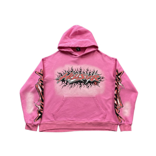 HELLSTAR Brainwashed Without Brain Hoodie - Pink Unisex Streetwear Limited Edition - The HELLSTAR BRAINWASHED WITHOUT BRAIN HOODIE PINK - REPLICA fuses bold streetwear energy with dark,