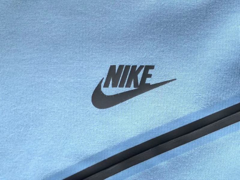 NIKE Tech Fleece Hoodie - Light - Blue Unisex Streetwear Limited Edition - The NIKE TECH FLEECE HOODIE LIGHT BLUE - REPLICA delivers modern sportswear innovation with a