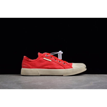 BALENCIAGA Paris Mid Vulc Destr - Sneakers - Red Unisex Streetwear Limited Edition - Introducing the BALENCIAGA Paris Mid Vulc Destr x Red, a striking fusion of bold design