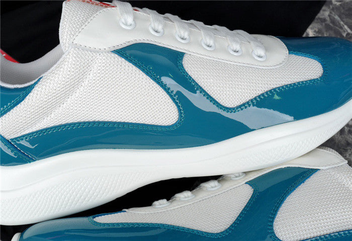 PRADA America's Cup Blue Sneakers - White Unisex Streetwear Limited Edition