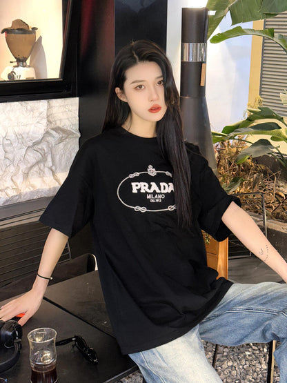 Prada Milano Black Logo T-Shirt - logo - replica sneakers