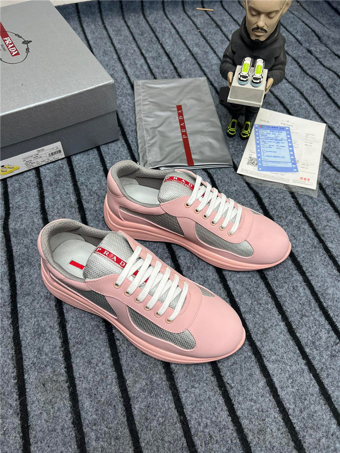 PRADA America's Cup Soft Rubber Silver Sneakers - Pink Unisex Streetwear Limited Edition