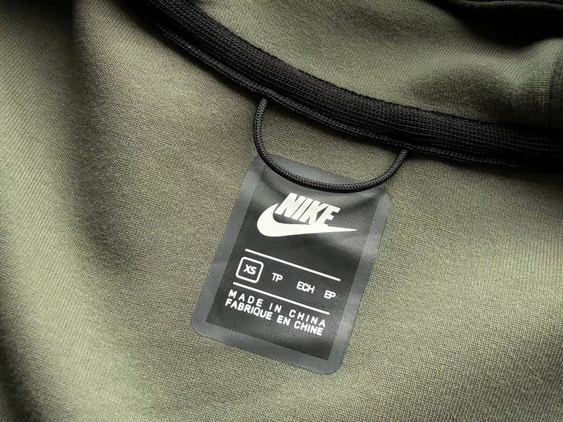 NIKE Tech Fleece Hoodie - Army - Green Unisex Streetwear Limited Edition - The NIKE TECH FLEECE HOODIE ARMY GREEN - REPLICA is a perfect blend of modern