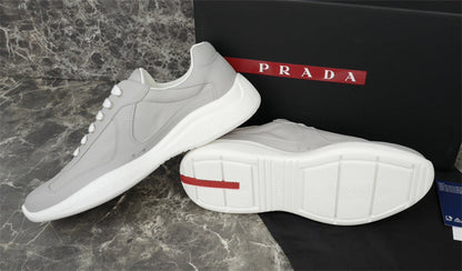 PRADA America's Cup Silver Sneakers - Red Unisex Streetwear Limited Edition