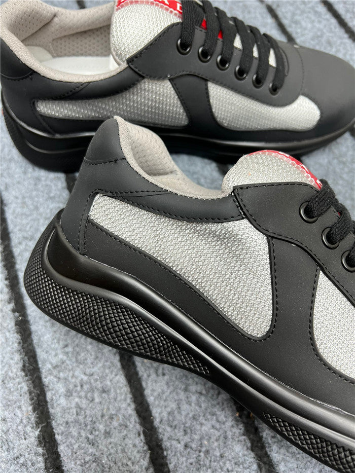 PRADA America's Cup Soft Rubber Silver Sneakers - Black Unisex Streetwear Limited Edition