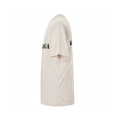 Camiseta beige con logo estampado de Balenciaga