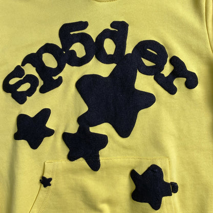 SP5DER Beluga Hoodie Gold - Red Unisex Streetwear Limited Edition - The SP5DER BELUGA HOODIE GOLD - REPLICA is a standout piece that radiates bold luxury
