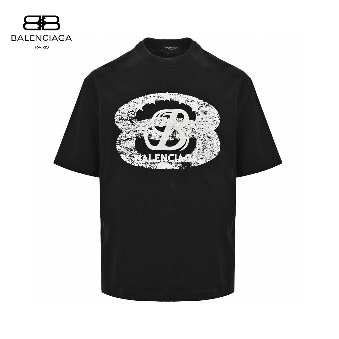 Balenciaga T-shirt - Distressed Logo - Black Unisex Streetwear Limited Edition