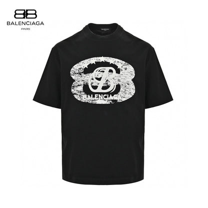 Balenciaga T-shirt - Distressed Logo - Black Unisex Streetwear Limited Edition