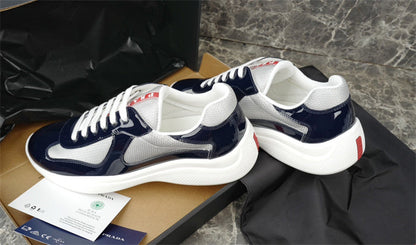 PRADA America's Cup Silver Sneakers - Navy Unisex Streetwear Limited Edition