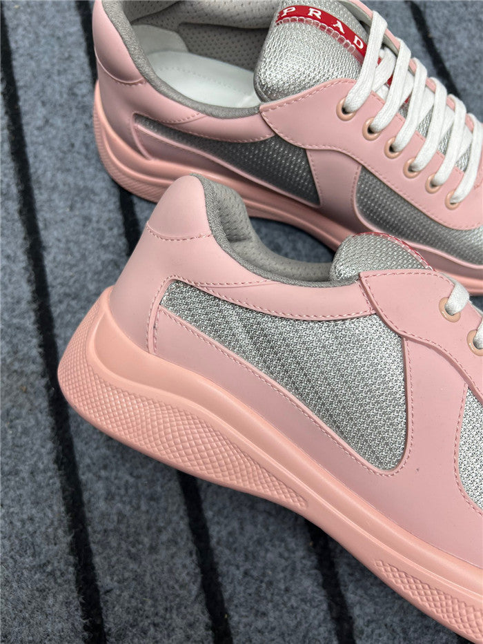 PRADA America's Cup Soft Rubber Silver Sneakers - Pink Unisex Streetwear Limited Edition