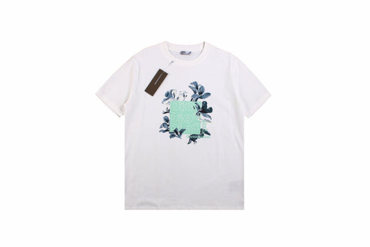 Dior T-shirt With Floral Graphic Design - White Unisex Streetwear Limited Edition - <p dir='ltr'><span>This Dior t-shirt features a floral graphic design with text elements. It is
