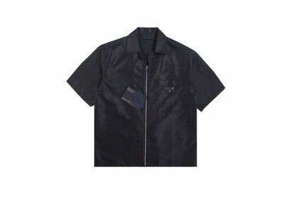 Prada Zip-up Shirt - Black Unisex Streetwear Limited Edition - <p dir='ltr'><span>A sleek Prada zip-up shirt featuring a minimalist design. Black color with a