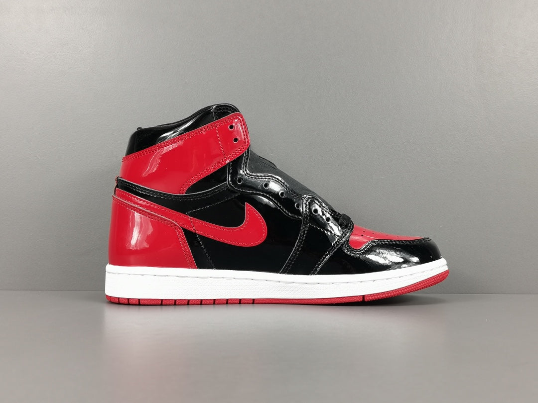 JORDAN 1 High Og - Patent Bred Sneakers Unisex Streetwear Limited Edition