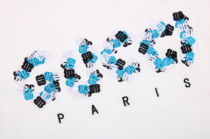 Camiseta blanca GUCCI x BALENCIAGA con logo de flor