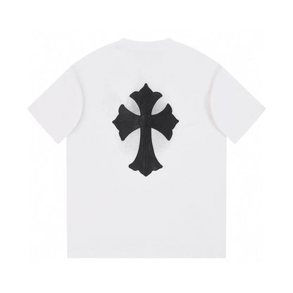 CHROME Hearts Cross T-shirt White - Black Unisex Streetwear Limited Edition