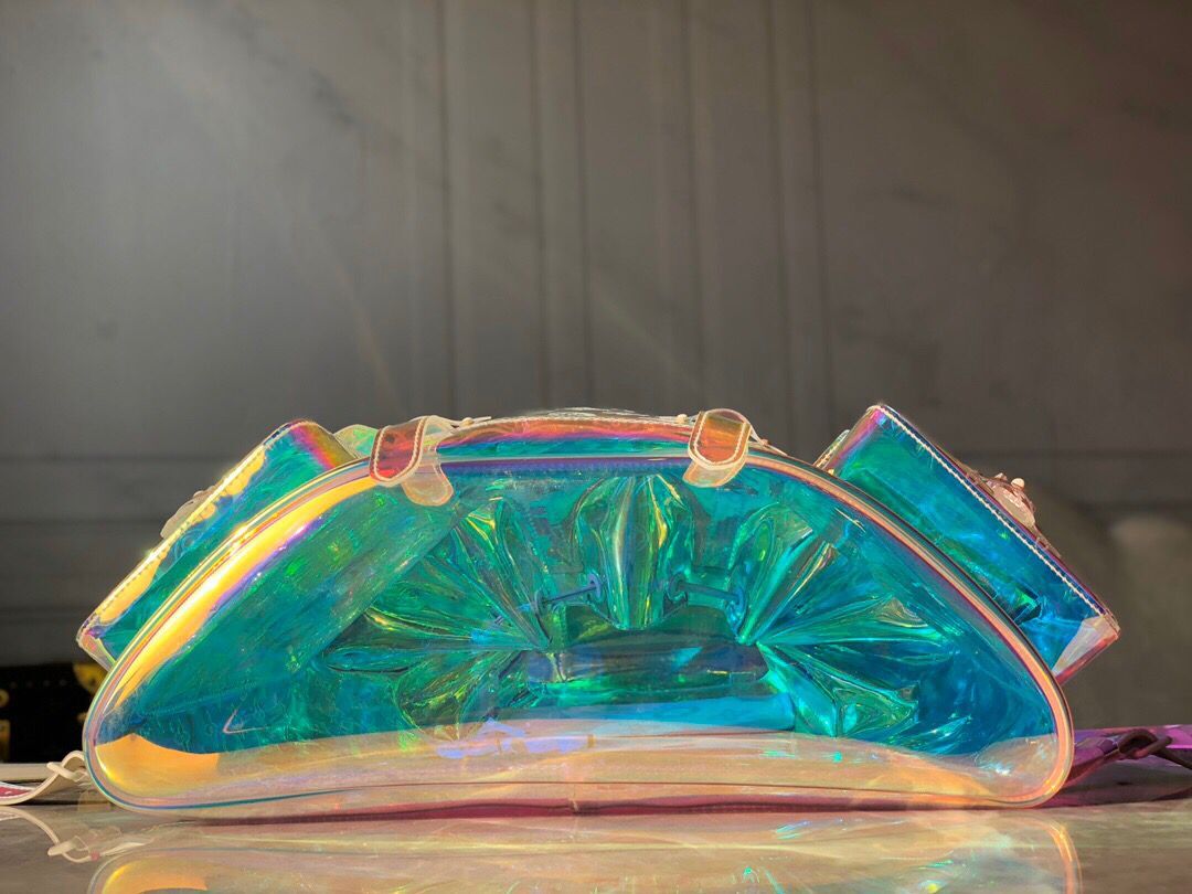 LOUIS VUITTON MONOGRAM GM PRISM HOLOGRAPHIC BACKPACK - back view - replica sneakers