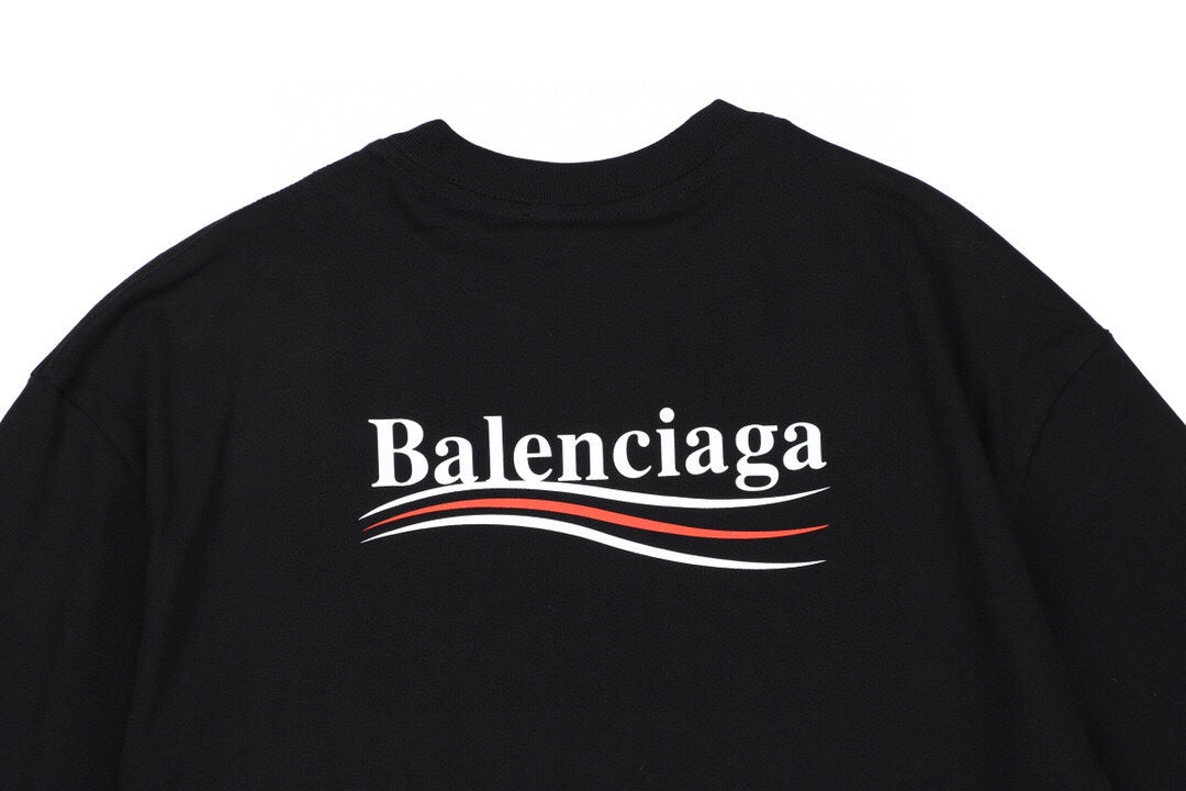 Camiseta Balenciaga con logo Wave (Negra)