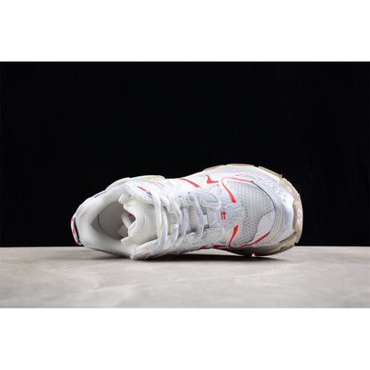 BALENCIAGA Runner - Beige Red Sneakers - White Unisex Streetwear Limited Edition - The Balenciaga Runner x White Beige Red sneakers offer a fresh and sophisticated take on