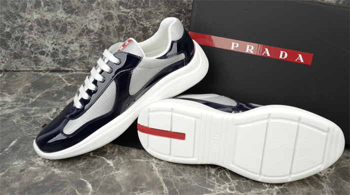 PRADA America's Cup Silver Sneakers - Navy Unisex Streetwear Limited Edition