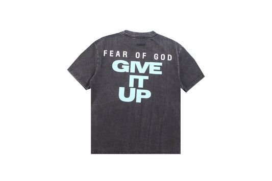 Fear Of God T-shirt With 'give It Up' Te - T - Black Unisex Streetwear Limited Edition - <p dir='ltr'><span>This Fear of God t-shirt features bold 'Give It Up' text on the