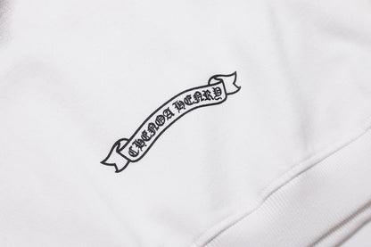 CHROME Hearts Horse Shoe Logo Sweatshirt - White Unisex Streetwear Limited Edition