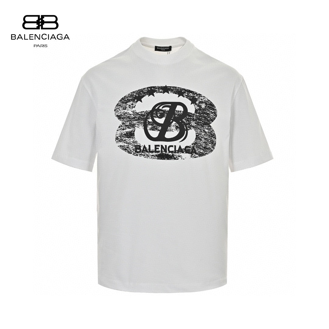 Balenciaga T-shirt - Distressed Logo - Black Unisex Streetwear Limited Edition - <span>This Balenciaga t-shirt features a bold design with a distressed, black graphic logo on the