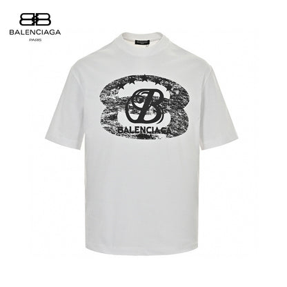 Balenciaga T-shirt - Distressed Logo - Black Unisex Streetwear Limited Edition - <span>This Balenciaga t-shirt features a bold design with a distressed, black graphic logo on the