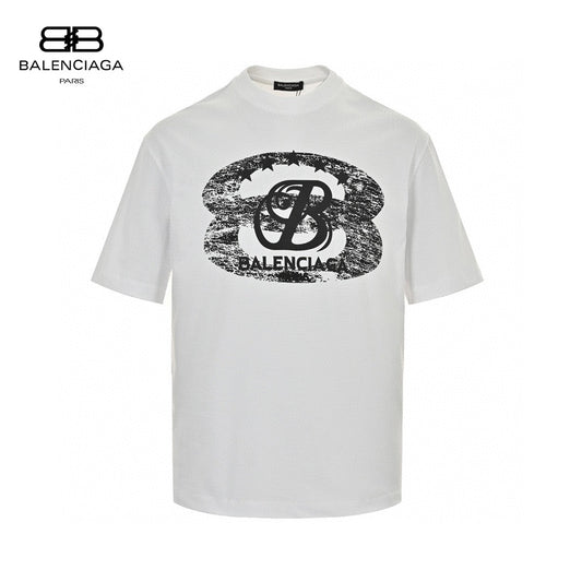 Balenciaga T-shirt - Distressed Logo - Black Unisex Streetwear Limited Edition - <span>This Balenciaga t-shirt features a bold design with a distressed, black graphic logo on the