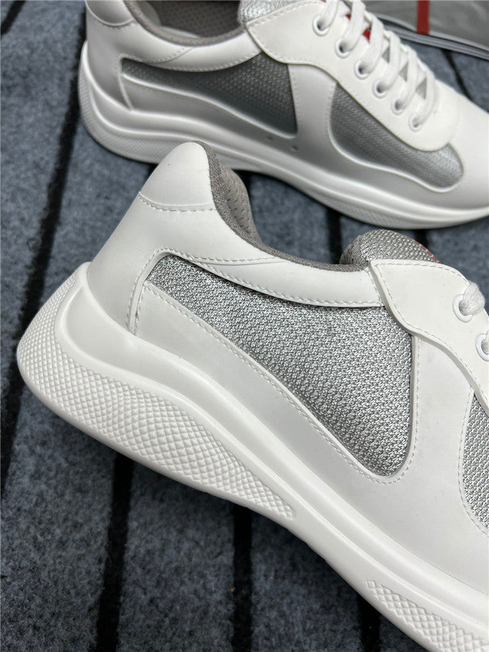 PRADA America's Cup Soft Rubber Silver Sneakers - White Unisex Streetwear Limited Edition