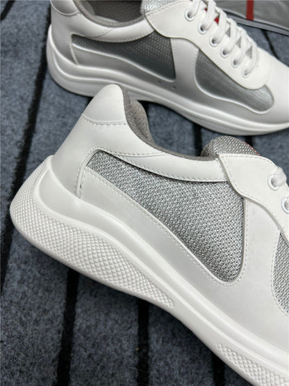 PRADA America's Cup Soft Rubber Silver Sneakers - White Unisex Streetwear Limited Edition