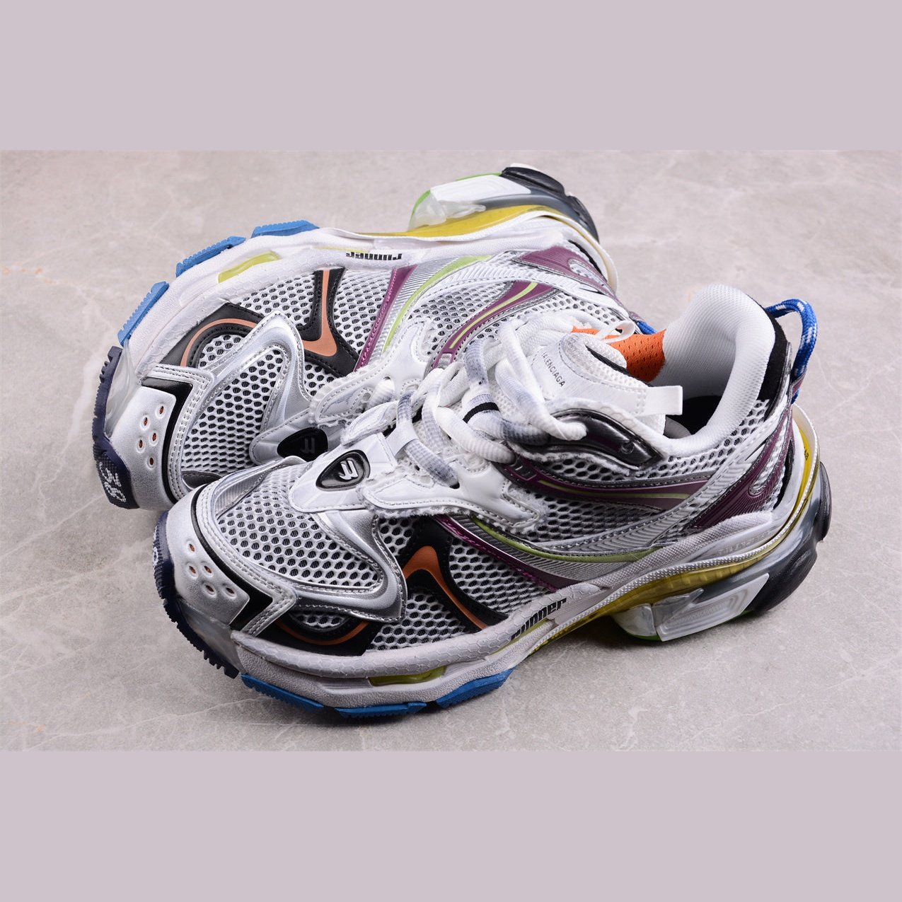 BALENCIAGA Runner - Multicolored Sneakers Unisex Streetwear Limited Edition - Introducing the BALENCIAGA Runner in Multicolored, a dynamic blend of style and performance. These sneakers