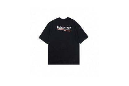 Balenciaga Wave Logo T-shirt (black) Unisex Streetwear Limited Edition - <p dir='ltr'><span>Classic black t-shirt featuring the iconic Balenciaga logo with wave accents in red